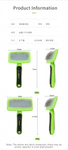 Pet Soft Slick Dog Hair Grooming Slicker Brush para sa Maikli o Mahabang Buhok