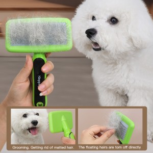 Pet Soft Slick Dog Hair Grooming Slicker Brush para sa Maikli o Mahabang Buhok