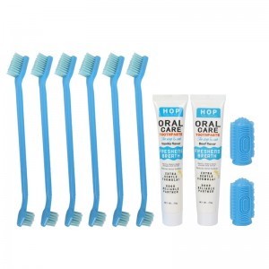 Pet Toothbrush and Toothpaste Beef Flavor Toothpaste Dental Care Kit for Dogs Oral Cleaning Set