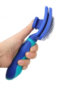 Plastic Handle Self Hair Cleaning Removing Pet Dog Cat Puppy Fur Slicker Grooming Brush