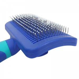Plastic Handle Self Hair Cleaning Removing Pet Dog Cat Puppy Fur Slicker Grooming Brush
