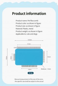 Plastic Stainless Steel Pet Cat Flea Comb Lice Cleaning Brush Combs para sa Mga Aso