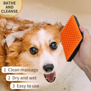 Portable Rubber with EVA Sponge Cat Shower Massage Brush Dog Pet Grooming Bath Brush