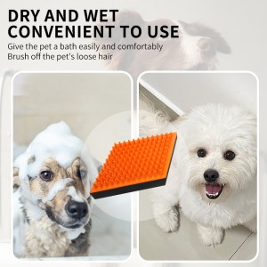 Portable Rubber with EVA Sponge Cat Shower Massage Brush Dog Pet Grooming Bath Brush
