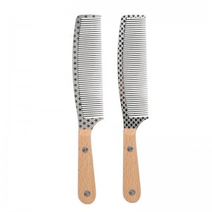 Solid Wood Handle Dog Grooming Comb