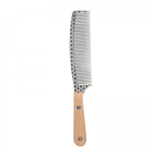 Solid Wood Handle Dog Grooming Comb