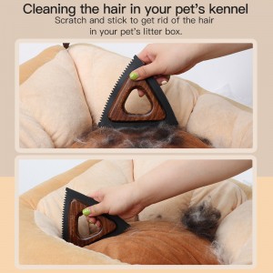 Portable Wooden Triangle Dog Hair Removal Carpe...