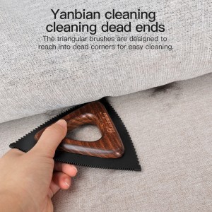Portable Wooden Triangle Dog Hair Removal Carpet Pet Cat Hair Remover Tool for Car Furniture