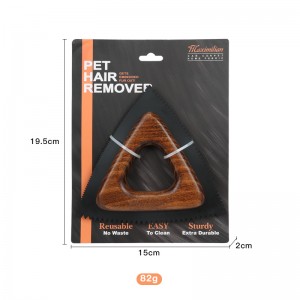Portable Wooden Triangle Dog Hair Removal Carpet Pet Cat Hair Remover Tool for Car Furniture