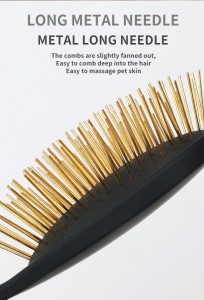 Private Label Wood 25mm 33mm Golden Long Pin Dog Hair Remover Hair Brush Pet Grooming Slicker Brush