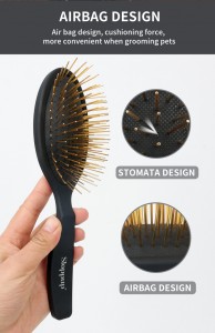 Private Label Wood 25mm 33mm Golden Long Pin Dog Hair Remover Hair Brush Pet Grooming Slicker Brush