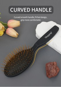 Private Label Wood 25mm 33mm Golden Long Pin Dog Hair Remover Hair Brush Pet Grooming Slicker Brush