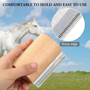 Professional Classical Style Wooden Pet Hair Fur Remover Trimmer Comb Deshedding Tool Grooming Horse Hair Brush