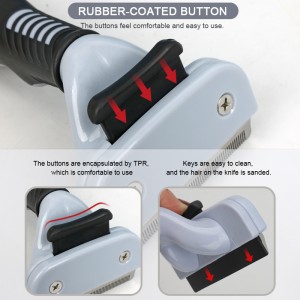 Propesyonal na Pet Comb Undercoat Shedding Rake Brush para sa Dematting Detangling Tangles Matted Fur and Knots