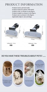 Propesyonal na Pet Comb Undercoat Shedding Rake Brush para sa Dematting Detangling Tangles Matted Fur and Knots