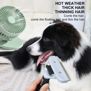 Propesyonal na Pet Comb Undercoat Shedding Rake Brush para sa Dematting Detangling Tangles Matted Fur and Knots