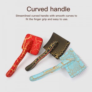 Professional Wooden Dog Slicker Brush Pet Grooming High Quality Ergonomic Handle Long Pin Pet Brush for Dog Cat