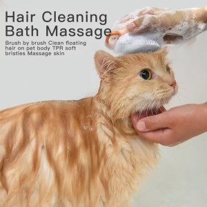 Pumpkin Design Dog Bath Brush Cat Massage Brush Pet Washing Soap Dispenser TPR Shower Brush