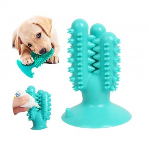 橡膠仙人掌幼犬牙齒清潔狗牙刷咀嚼玩具適用於攻擊性咀嚼器
