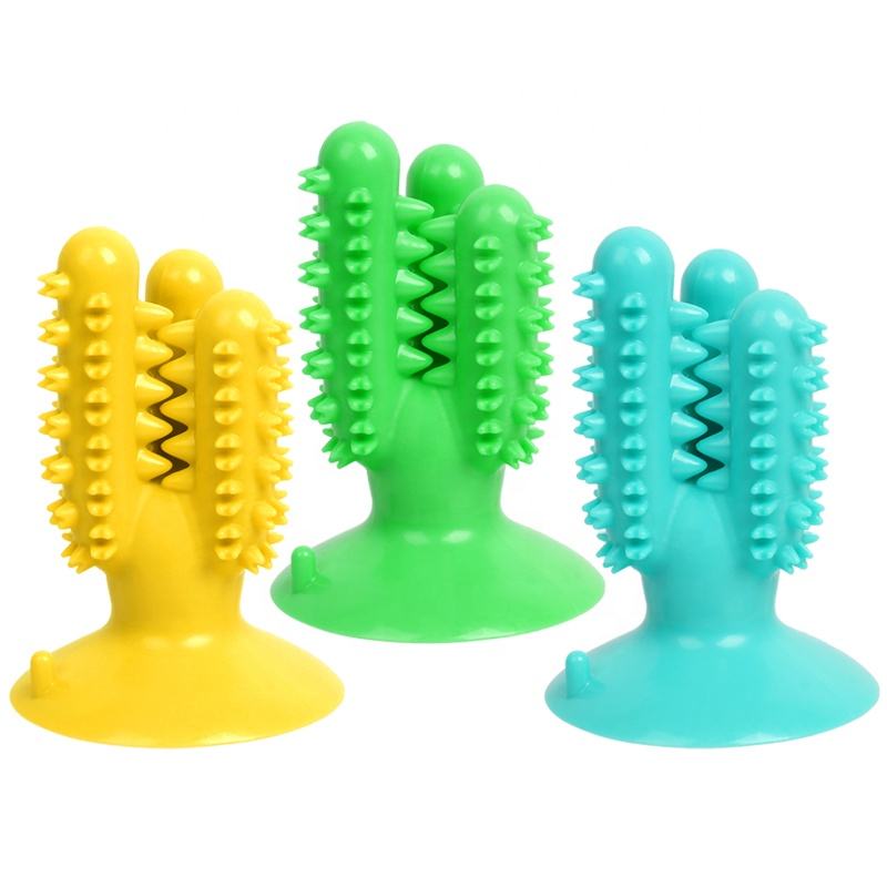 Резиновые щенки кактуса Чистка зубов Зубная щетка для собак Жевательные игрушки для агрессивных жевателей