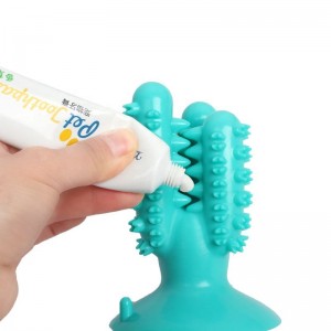 Jouets à mâcher de brosse à dents de chien de nettoyage de dents de chiots de cactus en caoutchouc pour les mâcheurs agressifs