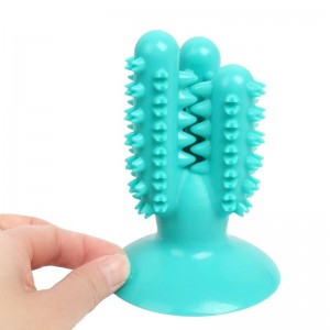Rubber Cactus Puppies Teeth Cleaning Dog Toothbrush Chew Toys For Aggressive Chewers