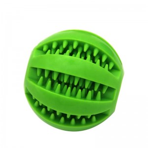 Rubber Interactive Pet Dog Food Treat Dispensing Chew Toy Ball
