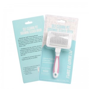 Self Cleaning Pet Needle Brush Cat Dog Hair Grooming Slicker Brush
