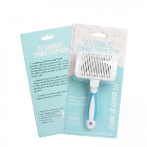 Self Cleaning Pet Needle Brush Cat Dog Hair Grooming Slicker Brush