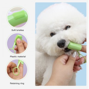 Custom Logo Rubber Cat Toothbrush Pet Dog Finger Toothbrush