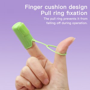 Custom Logo Rubber Cat Toothbrush Pet Dog Finger Toothbrush