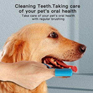 Custom Logo Rubber Cat Toothbrush Pet Dog Finger Toothbrush