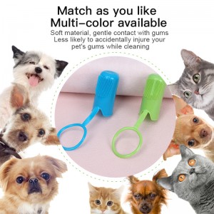 Custom Logo Rubber Cat Toothbrush Pet Dog Finger Toothbrush