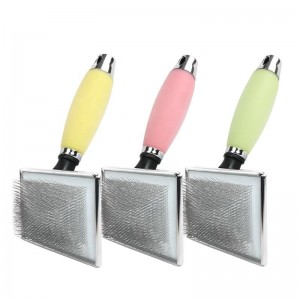 Silicone Handle Pet Grooming Slicker Brush