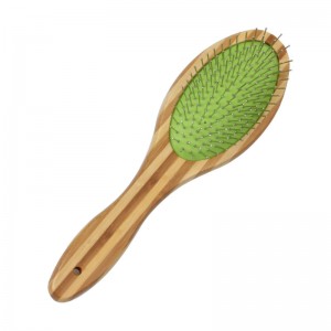 Single Double Sided Bamboo Wooden Pet Bristle Massage Brush