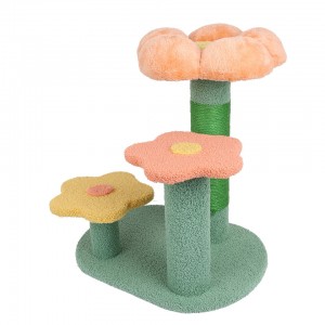 Sisal Cute Floral Cat Tree Tower Cat Climbing Tree