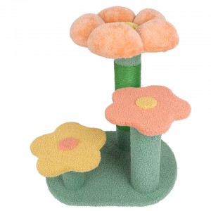 Sisal Cute Floral Cat Tree Tower  Cat Climbing Tree