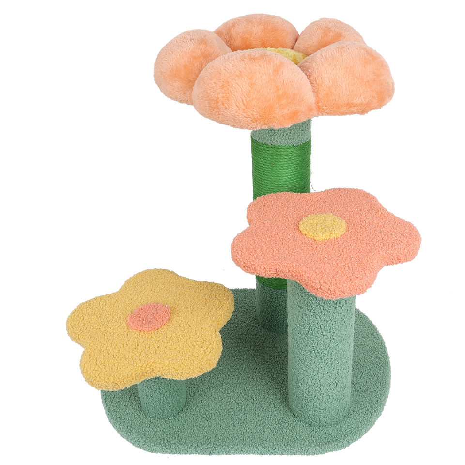 Sisal Cute Floral Cat Tree Tower  Cat Climbing Tree