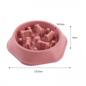 Plastic Mabagal Pagkain Alagang Hayop Pag-inom Food Bowl Slow Feeder Dog Bowl