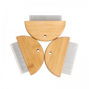 Small Bamboo Wood Pet Flea Comb