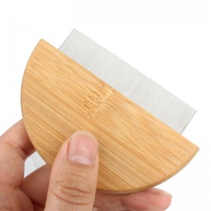 Peine antipulgas pequeño de madera de bambú para mascotas