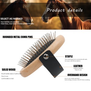 Solid Wood Horse Care Products Wooden Horse Grooming Brush