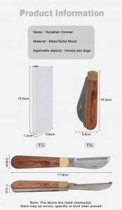 Solid Wooden Handle Mane Folding Thinning Blade Horse Grooming Horse Manes and tails Comb Knife Horse Hair Scissors