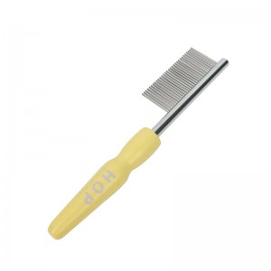 Stainless Steel Dog Face Comb with Wooden Handl...