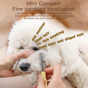 Stainless Steel Dog Face Comb with Wooden Handle for Pet Hair Remover & Knot Opening Massage Cat Comb for Grooming