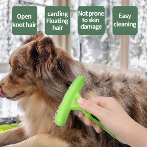 Stainless Steel Undercoat Rake Pet Grooming Comb for Long Hair Dogs and Cats