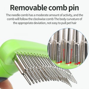 Stainless Steel Undercoat Rake Pet Grooming Comb for Long Hair Dogs and Cats