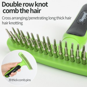 Stainless Steel Undercoat Rake Pet Grooming Comb for Long Hair Dogs and Cats