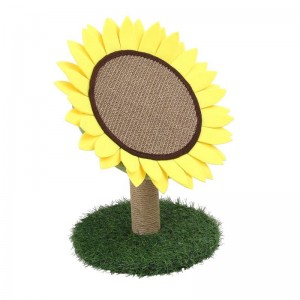 Sunflower Funny Sisal Cat Tower Toy Vertical Cat Scratcher