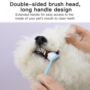 TPR Dog Finger Toothbrush Set Pet Dog Multi Sided Soft Bristled Toothbrush Toothpaste Sets